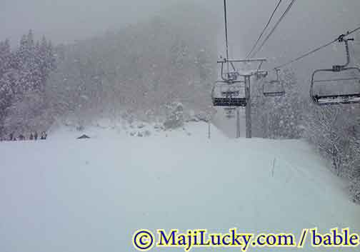 ハイシーズン降雪の流葉