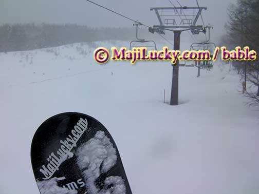 パウダーランが気持ちいいけどメチャ寒い 20150215 雪が横に降る開田高原マイアスキー場