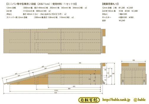 2段組木工カースロープ